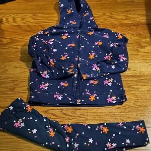 Floral Hoodie and Leggings Set